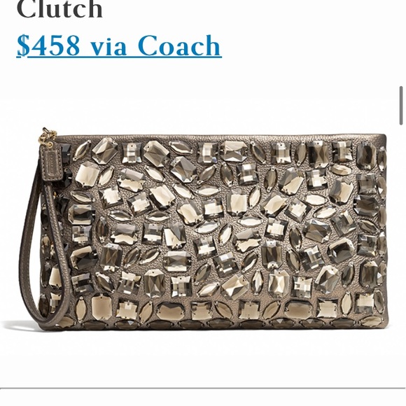 Rare Coach Gold Jeweled Madison Zip Clutch - Picture 2 of 4